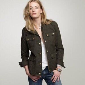 J.crew Womens Small Relaxed Boyfriend Field Jacket In Army Green Color